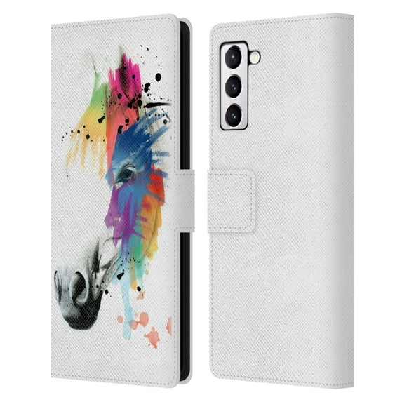 Head Case Designs Officially Licensed Mark Ashkenazi Animals Horse Portrait Leather Book Wallet Case Cover Compatible with Samsung Galaxy S21+ 5G