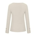 thumbnail image 5 of Brilliant Two Piece Outfits Women Fall Womens Fall Clothing Sets Women's Casual Solid Color Buttons Long Sleeve V-Neck Loose Shirt Blouse Top Beige S, 5 of 8