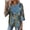 Boho Blue, variant on 3/4 Length Sleeve Summer Tops for Women Trendy Blouses V Neck Lace Shirt Beach Vacation Cruise Outfits