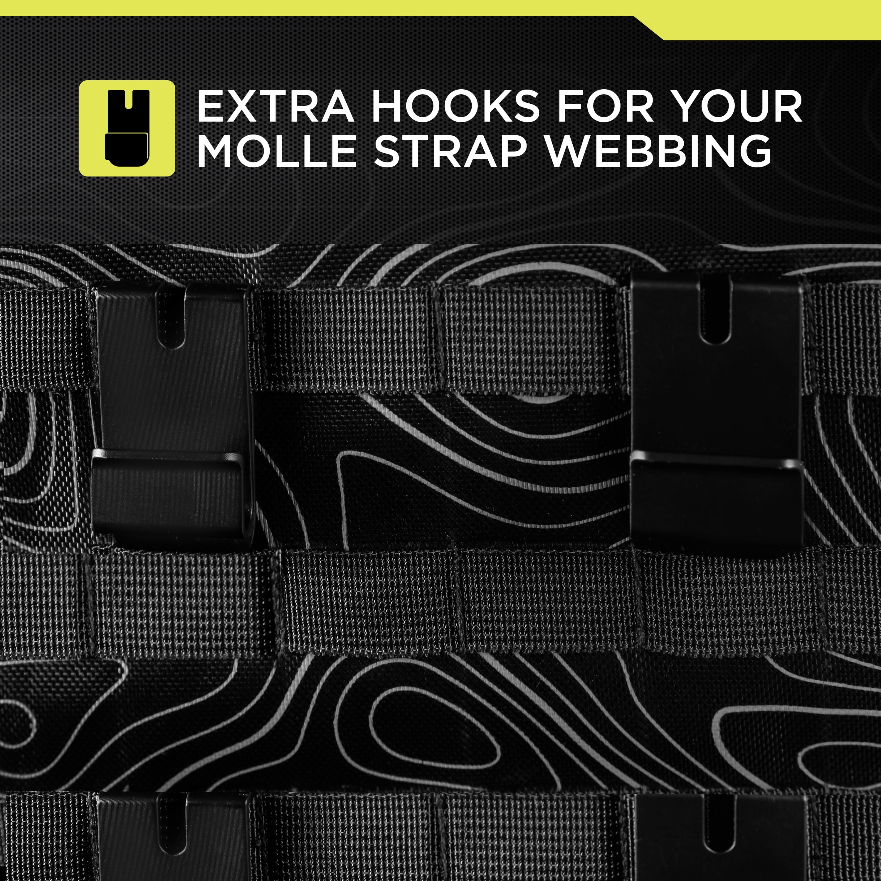 Auto Drive MOLLE Strap Compatible Hooks 4 Pack, Universal, AC533819