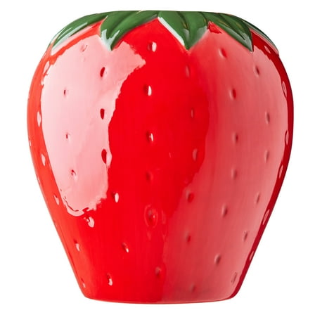 Mainstays Red Strawberry Ceramic Vase, 5.9" L x 6.1" H