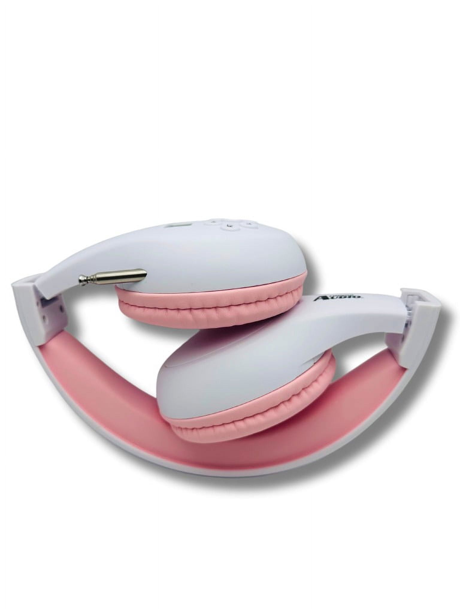 Things Audio Portable Personal FM Radio Headphones, White & Pink