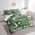 thumbnail image 3 of Homewish Gamer Golf Bedding Comforter Set 7 Pieces for Kids Teens Adults,Green White Full Bedding Set Lightweight,Sport Theme Fitted Sheet Flat Sheet,Lightweight Room Decor,Reversible, 3 of 8