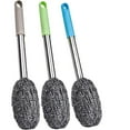 thumbnail image 3 of ZZYuan Stainless Steel Scrubber， Scrubbing Scouring Pad with long handle, Steel Wool Scrubber for Kitchens, Bathroom, 3 of 8