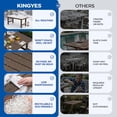 thumbnail image 6 of KINGYES 6 Piece Patio Dining Set, HDPE Outdoor Table and Chairs with Bench, Dark Brown, 6 of 12