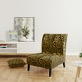 thumbnail image 3 of Designart "Gold And Black Swirl I" Upholstered Mid-Century Accent Chair - Arm Chair, 3 of 5
