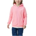 thumbnail image 5 of BFHHYA Girls' Full Zip Hooded Sweatshirt Jacket Heart-Print Light Fleece Hoodie Long Sleeve Sweatshirt with Pockets for Daily Outings(3-13Y), 5 of 8