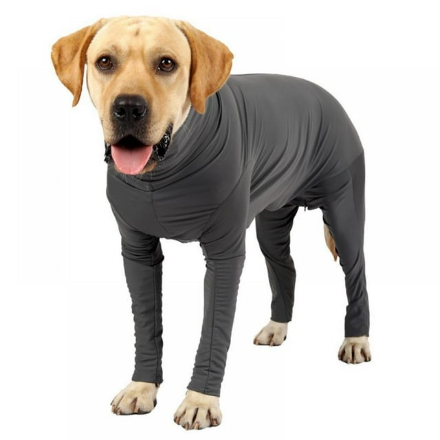 Mono de manga larga para mascotas, ideal para familias, coches y viajes. Camiseta antiansiedad. Mono de recuperación postoperatoria, gris, talla 3XL.