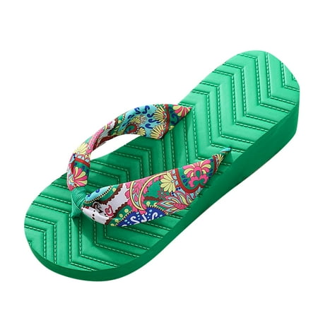 

Slippers For Women Fashion Spring And Summer Slippers Flip Flops Thick Bottom Wedge Heel Colorful Casual Beach Shoes