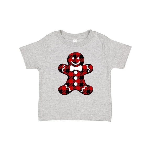 Inktastic Buffalo Plaid Gingerbread Man Boys or Girls Baby T-Shirt