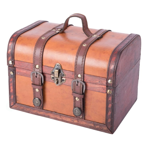 Vintiquewise 7" Wood Decorative Boxes Brown