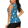 thumbnail image 3 of Junzan Cartoon Goose Pattern Workout Tank Tops for Women Sleeveless Running Loose Fit Yoga Tops Active Shirts Gym Exercise-Medium, 3 of 7