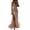 Champagne, variant on Elegant V-Neck Off Shoulder Maxi Dress Sequin Pleated Short Sleeve Waist Tight Evening Party Prom Dress Slim Split Long Dress