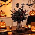 thumbnail image 4 of AZXY Black Skull Halloween Floral Stems Picks, Halloween Skeletons Pumpkins Floral Decoration Mini Halloween Trees, Indoor Tabletop Vase Halloween Decorations, 4 of 5