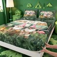 thumbnail image 4 of meiyoeat Happy Camping Bed Sheets,Girls,Cute Gnome Camper Print Full Size Sheets For Girl,4-Piece,1 Flat Sheet,1 Fitted Sheet and 2 Pillowcases, 4 of 6
