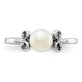 thumbnail image 4 of Solid 14k White Gold 5.5mm Freshwater Cultured Pearl Ring Band Size 6, 4 of 6