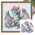 thumbnail image 1 of Hilo algodón ecológico bordado Wdftyju 16CT 40*40cm Madre e Hijo-Dragón Azul, 1 of 9