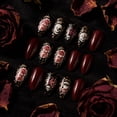 thumbnail image 4 of 24pcs Halloween Press on Nails Short Fake Nails with Ghost Pumpkin Bat Spider Web Design Y2k Glitter False Nails Halloween Full Cover Cute Stick on Nail for Woman Kit Nail, 4 of 9