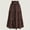 Dark Brown, variant on ZOELNIC Women's Plus Size Midi Skirt Elastic High Waisted Summer Pleated Beach Casual Skirts, 0XL-5XL