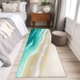 thumbnail image 5 of Turquoise Ombre Oceans 2'x6' Runner Rug, Watercolor Summer Coastal Beach Waves Washable Non-Slip Area Rugs for Hallway Kitchen Floor Bedroom Entryway, Laundry Carpet Decoration Indoor Mat, 5 of 9