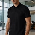 thumbnail image 4 of DayScoop Plus Size T-Shirt for Men Solid Color T Shirt Summer Short Sleeve Casual Fashion Style Striped Breathable Mesh Seamless Half Sleeved Oversize Tops, 4 of 6