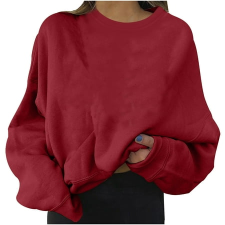 

Ziloco Long Sleeve Round-Neck Blouses & Shirts Oversized White Button Down Shirt Women Fashion Women s Casual Long Sleeve Ladies Solid Ladies Sweatshirts Short Tops White Corset Top