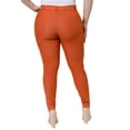 thumbnail image 3 of Women's Stretchy Slim Jeggings with 5 Pockets Cotton Blend, Rust 3X-Large, 3 of 3