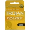 Trojan Stimulations Ultra Ribbed Lubricated Condom Latex, 3 Count (Pack of 3)