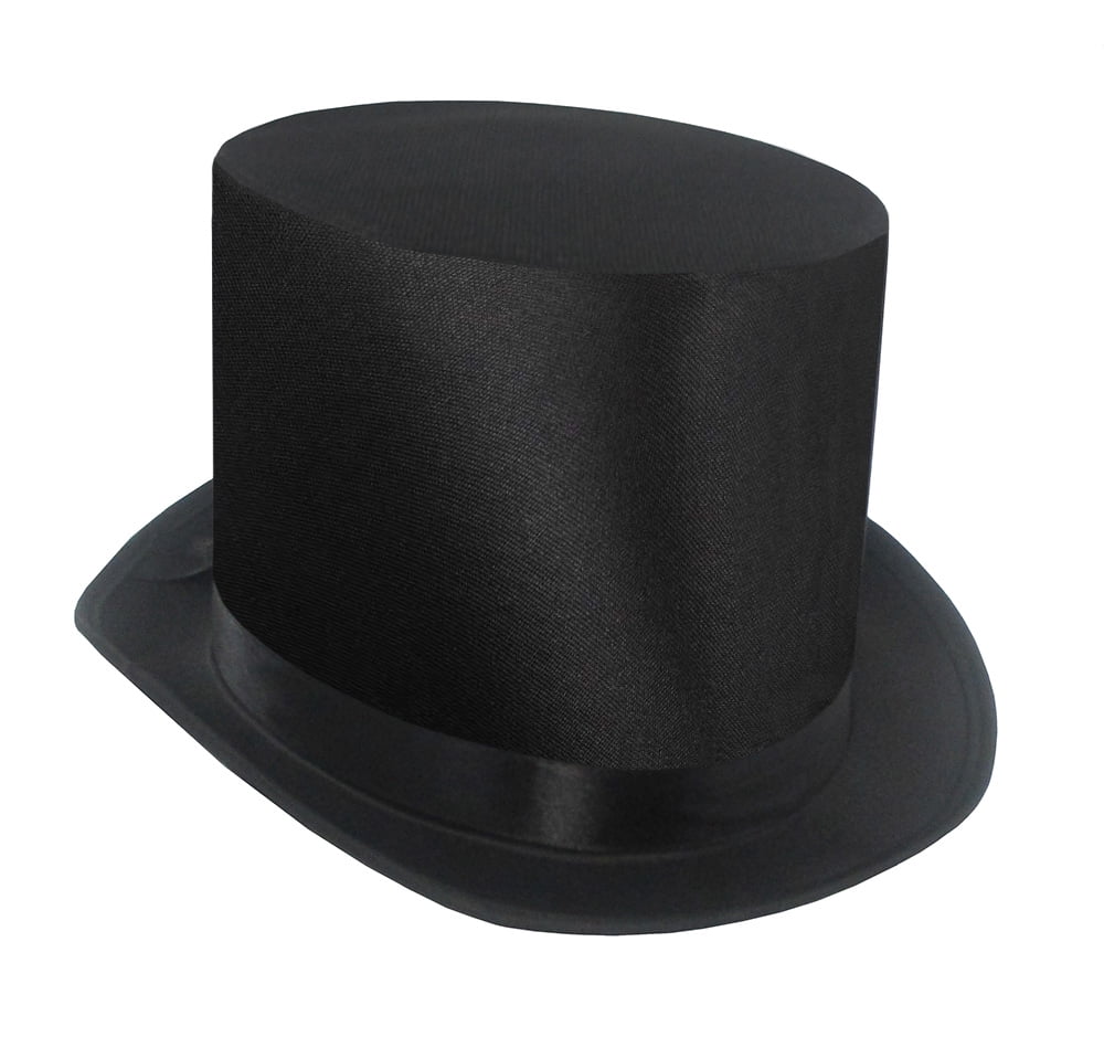 FANCY DRESS TOP HATS IN 8 COLORS BLACK RED PINK GREEN PURPLE WHITE SILVER & GOLD 