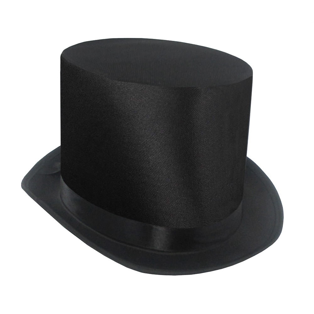 Nicky Bigs Novelties Tall Black Satin Top Hat,One Size - Walmart.com ...