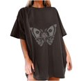 thumbnail image 2 of Puntoco Blusa de manga corta casual con estampado de mangas caídas vintage para mujer Puntoco Puntoco-2928, 2 of 9