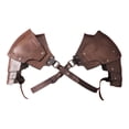 thumbnail image 2 of PU Leather Medieval Shoulder Pauldron Adjustable Buckle Pirate Body Chest Brown, 2 of 8