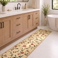 thumbnail image 6 of Ottomanson Extra Long Runner Rug 1'10.5" x 49' – Non-Slip Low Pile Hallway Carpet, Floral Beige, 6 of 10
