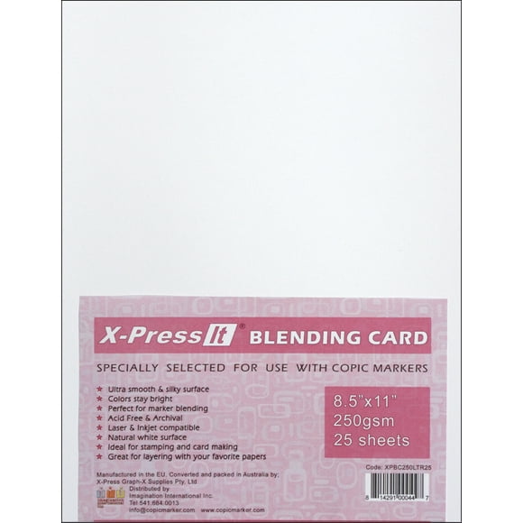 X-Press Blending Card 8.5"X11" 25/Pkg-White