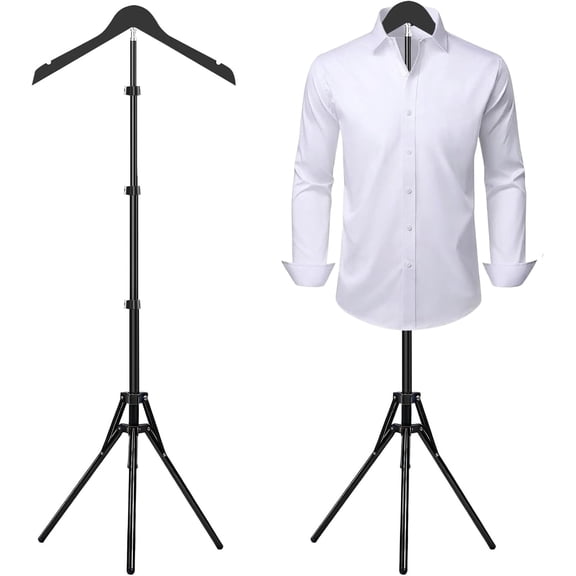 Adjustable Shirt Display Stand 32-63 Inch, Foldable Clothing Display Stand for Retail Vendors, T Shirt Mannequin Torso, Steamer Rack Stand for Dress Clothes Garment