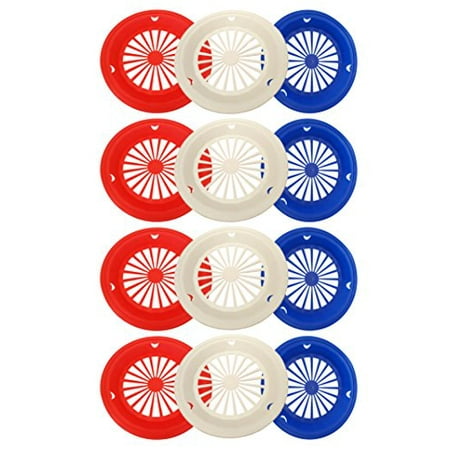 Set of 12 Patriotic Reusable Plastic Paper Plate Holders for 9