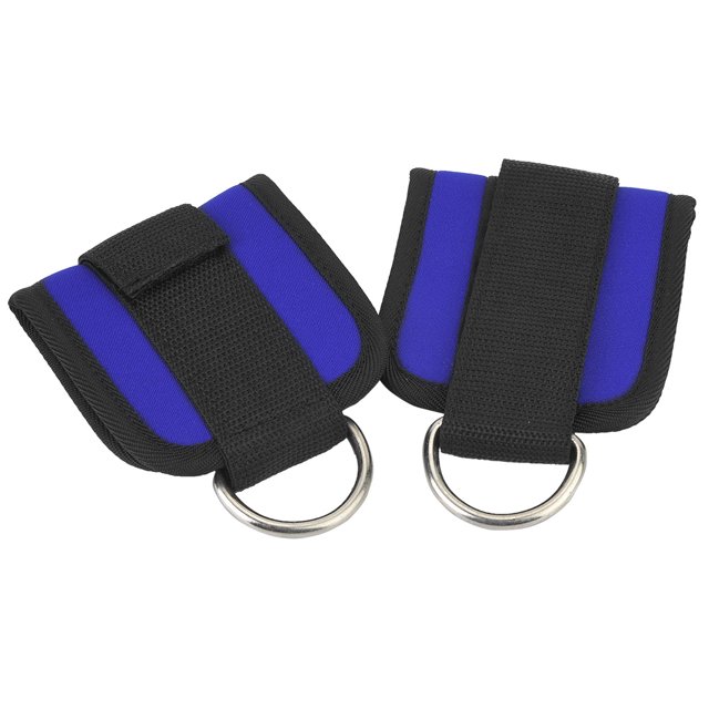 Par de esposas de tobillo con anilla en D de color azul para entrenamiento en el gimnasio