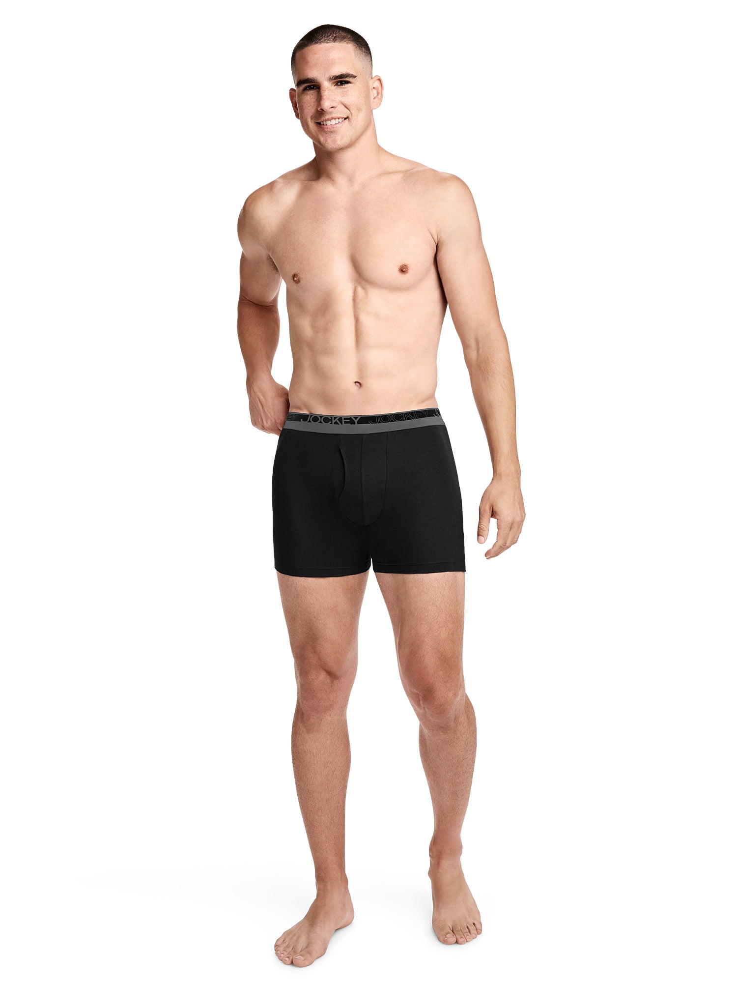 Jockey Essentials Durable 100% Cotton 6" Boxer Brief - 4 Pack