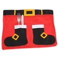 thumbnail image 2 of Juego de manteles individuales navideños con Papá Noel y elfos | Manteles y manteles de franela para mesa y cubiertos | Decoración festiva de cocina roja para cenas, 2 of 7