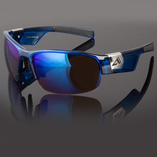 HD+ Sport Driving Sunglasses High Definition Vision Blue Lens Large