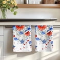 thumbnail image 7 of 4th of July Kitchen Towels Set of 4, Red Blue Floral Independence Day Stars Butterflies Absorbent Dish Towels for Kitchen, Microfiber Hand Towel, Quick Drying Tea Towel Decorative Dishcloths, 7 of 7