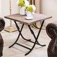 thumbnail image 2 of Bowery Hill Square Folding Metal/Wood End Table in Weathered Brown/Black, 2 of 12
