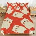 thumbnail image 6 of 3 Pcs Soft Bedding Set, Includes 1 Duvet Cover with Zipper And 2 Pillow,Shams Cartoon Cute Bear King(102"×90"), 6 of 8
