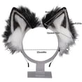 thumbnail image 3 of Diadema con orejas de animal para cosplay, hecha a mano, orejas de peluche sintéticas, 3 of 4