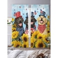 thumbnail image 3 of Independence Day Sheer Curtains 2 Panels Set U.S. Flag Themed Cute Dog Farmhouse Sunflower Sheer Window Curtains Light Filtering Rod Pocket Voile Drapes for Bedroom Living Room 52"X96", 3 of 8