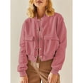thumbnail image 4 of Chaqueta de Mujer para Otoño/Invierno, Larga, Cuello Alto, con Bolsillo Lateral. Color Melocotón L, 4 of 8