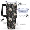 thumbnail image 3 of 40oz Space Sci-Fi Shower Stainless Steel Tumbler with Lid and Straw,Black and White Floral Modern Spill Proof Travel Cup Double Wall Vacuum Insulated Coffee Mug with Handle Black, 3 of 7