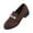 Coffee, variant on Women’s Loafers Rhinestone Buckle Suede Slip On Low-Heel Dress Shoes Elegant Block Heel Flats Work Office Walking Shoes Black
