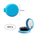 thumbnail image 2 of 4 Pcs Brosse à Cheveux de Poche avec Miroir, Brosse Ronde Pliable de Voyage, Mini Peigne à Cheveux, Peigne Compact Format Voyage, Peigne de Massage pour Cheveux pour Femmes et Filles, 2 of 7