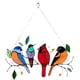 thumbnail image 1 of Panel de ventana de plexiglás teñido alto con pájaro colorido sobre alambre, estilo colgante decorativo de colección de pájaros 1, 1 of 4